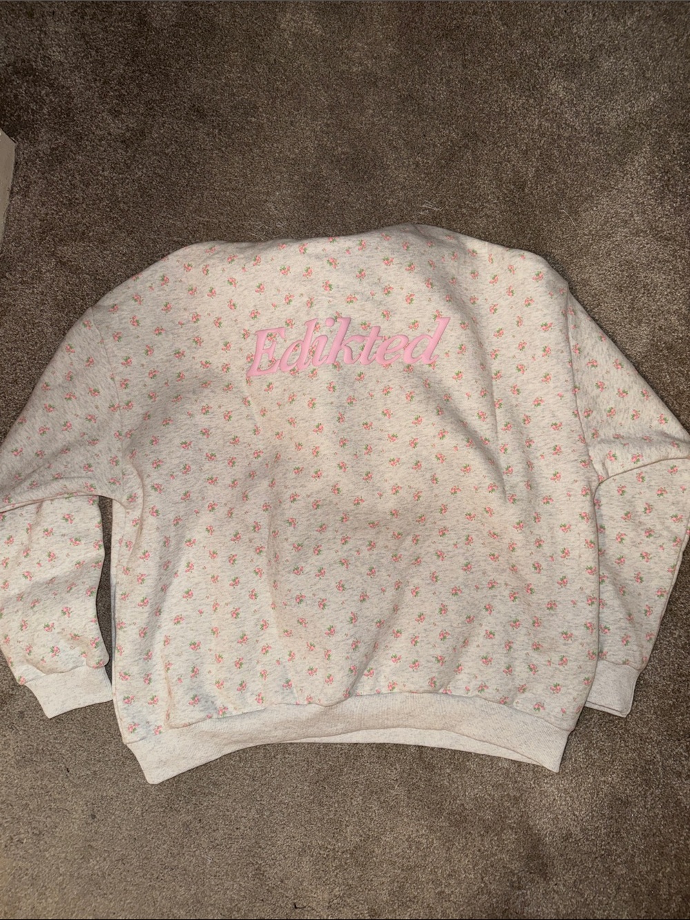 Edikted Hoodie with Pink Floral Print - Picture 3 of 4
